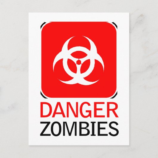 Gevaar Zombies Briefkaart (Voorkant)