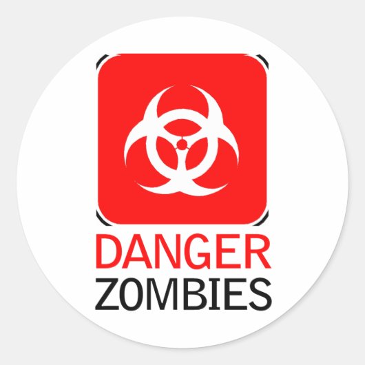Gevaar Zombies Ronde Sticker (Voorkant)