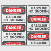 Gevaarlijk benzine zonder rookkanaal, verpakt papi cadeaupapier (Vlak)