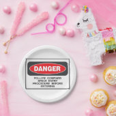 Gevaarlijk beperkt ruimteschema papieren bordje (Feest)