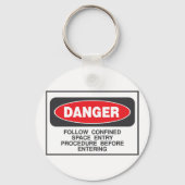 Gevaarlijk beperkt ruimteschema sleutelhanger (Voorkant)
