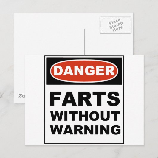 Gevaarlijk hart zonder waarschuwing briefkaart (Voorkant / Achterkant)