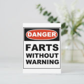 Gevaarlijk hart zonder waarschuwing briefkaart (Staand voorkant)