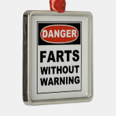 Gevaarlijk hart zonder waarschuwing metalen ornament (Rechts)