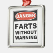 Gevaarlijk hart zonder waarschuwing metalen ornament (Links)