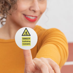 Gevaarlijk opslaan onvolledig teken ronde sticker