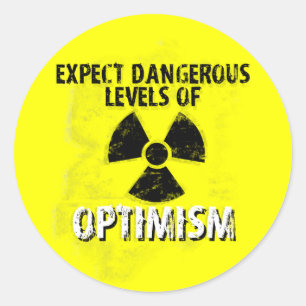 gevaarlijk optimisme ronde sticker