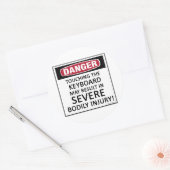 Gevaarlijk toetsenbord ronde sticker (Envelop)