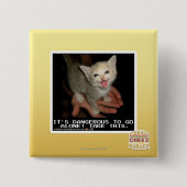 Gevaarlijk Vierkante Button 5,1 Cm (Voorkant)