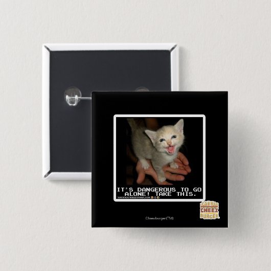 Gevaarlijk Vierkante Button 5,1 Cm (Voorkant /achterkant)