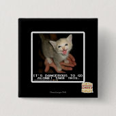 Gevaarlijk Vierkante Button 5,1 Cm (Voorkant)