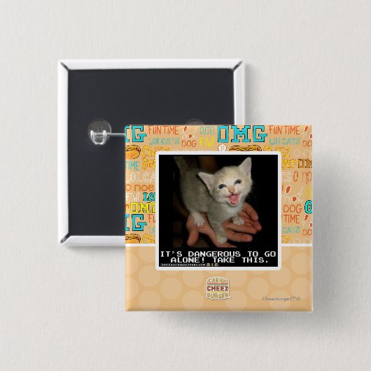 Gevaarlijk Vierkante Button 5,1 Cm (Voorkant /achterkant)