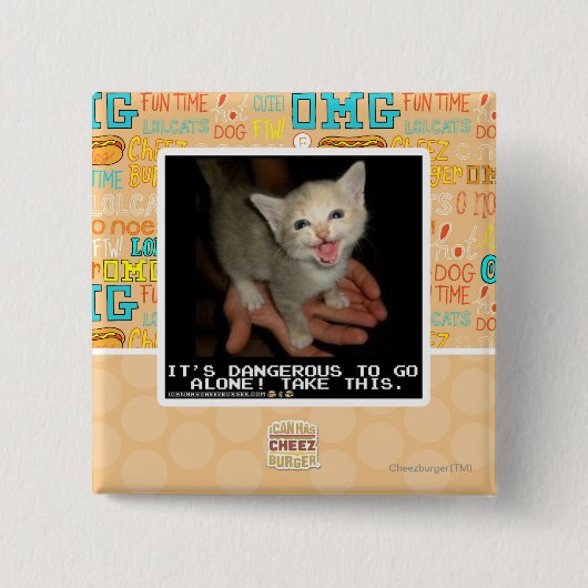 Gevaarlijk Vierkante Button 5,1 Cm (Voorkant)