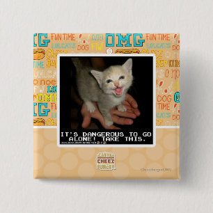 Gevaarlijk Vierkante Button 5,1 Cm