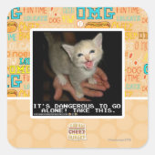 gevaarlijk vierkante sticker (Voorkant)