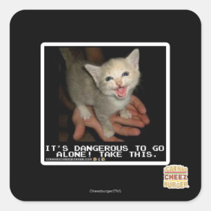 gevaarlijk vierkante sticker