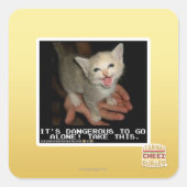 gevaarlijk vierkante sticker (Voorkant)