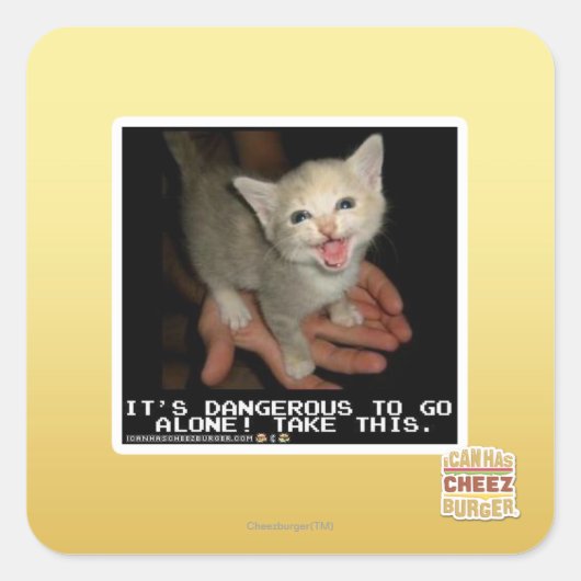 gevaarlijk vierkante sticker (Voorkant)