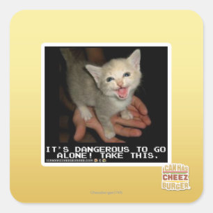 gevaarlijk vierkante sticker