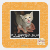 Gevaarlijk Vierkante Sticker (Voorkant)