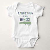 Gevaarlijk wanneer hongerige baby-alligator romper (Voorkant)
