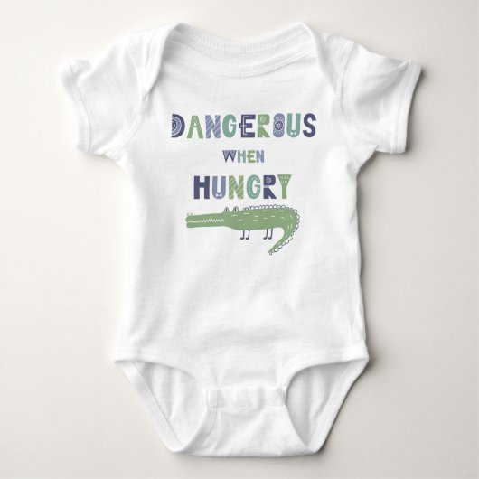 Gevaarlijk wanneer hongerige baby-alligator romper (Voorkant)