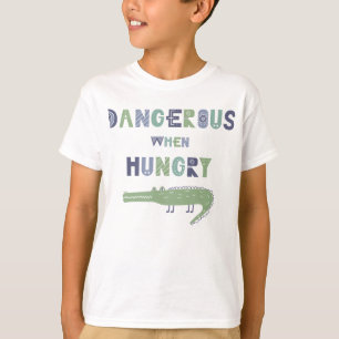 Gevaarlijk wanneer hongerige baby-alligator t-shirt