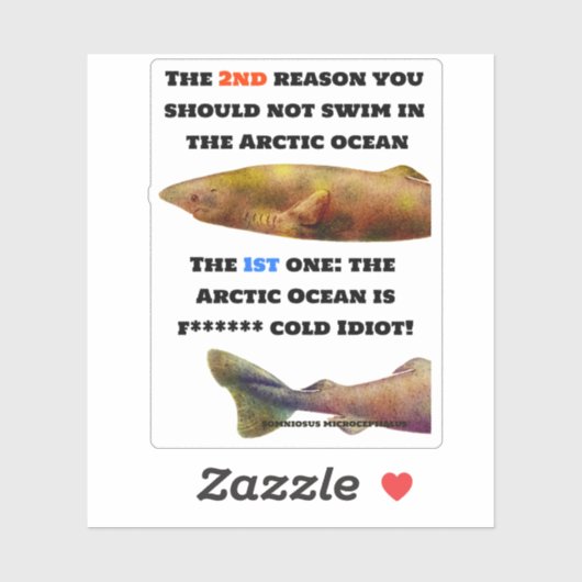 Gevaarlijke Arctische Oceaan - Groenlandse haai Sticker (Vel)