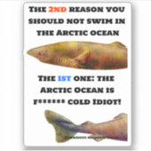 Gevaarlijke Arctische Oceaan - Groenlandse haai Sticker (Voorkant)