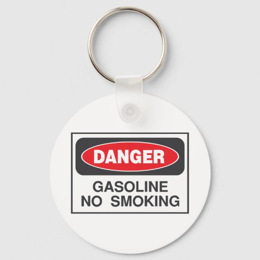 Gevaarlijke benzine geen rookbordenteken Sleutelha Sleutelhanger (Voorkant)