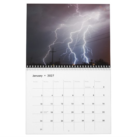 Gevaarlijke bliksem 2013-kalender kalender (Jan 2027)