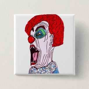 GEVAARLIJKE CLOWN-magneet Vierkante Button 5,1 Cm