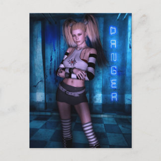 Gevaarlijke curves Gothic Girls™ Fantasy Pinup Briefkaart