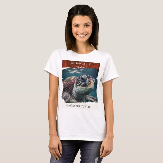 Gevaarlijke dieren - Hawksbill Turtle T-shirt (Voorkant volledig)