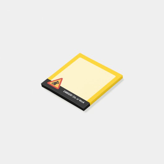 Gevaarlijke dj's op het werk post-it® notes (Schuin)