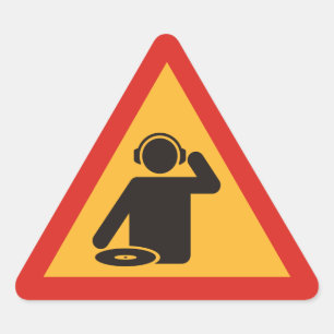 Gevaarlijke dj's op het werk sticker