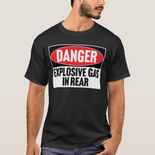 GEVAARLIJKE EXPLOSIEVE GAS IN ACHTERSTE retro 80' T-shirt