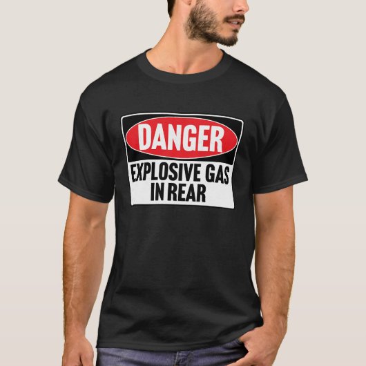 GEVAARLIJKE EXPLOSIEVE GAS IN ACHTERSTE  retro 80' T-shirt (Voorkant)
