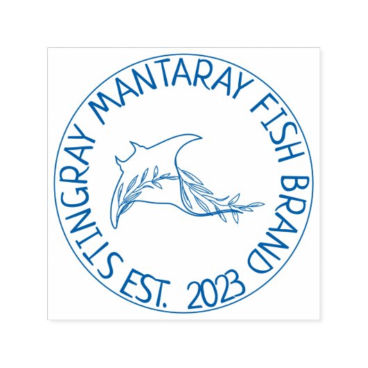 Gevaarlijke Floral Fish Manta ray Zelfinktende Stempel (Design)