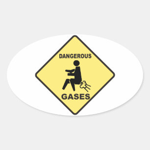 Gevaarlijke gassen ovale sticker