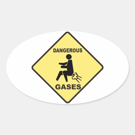 Gevaarlijke gassen ovale sticker (Voorkant)