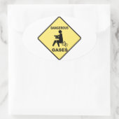 Gevaarlijke gassen ovale sticker (Tas)