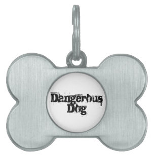 Gevaarlijke hond-tandtag huisdieren naamplaatje