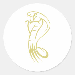 Gevaarlijke Koning Cobra Ronde Sticker