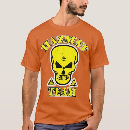 Gevaarlijke materiaaltechnici van het gevarenteam t-shirt (Voorkant)
