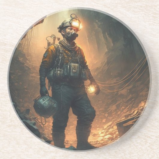 Gevaarlijke mijnen zandsteen onderzetter (Voorkant)