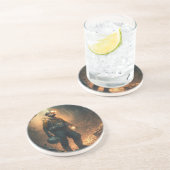 Gevaarlijke mijnen zandsteen onderzetter (Zijkant)