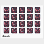 Gevaarlijke ninja wolf logo vierkante sticker (Vel)
