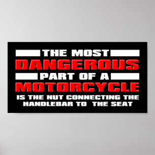 Gevaarlijke Noot Grappige Motorfiets Vuilnis Bakfi Poster