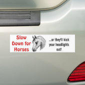 Gevaarlijke paarden bumpersticker (Op auto)
